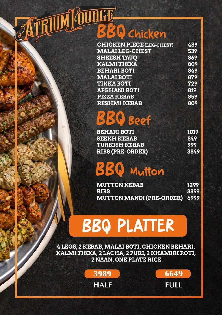 Atrium lounge Faisalabad Menu, Reviews, Bank Card Deals & Discounts Get ...